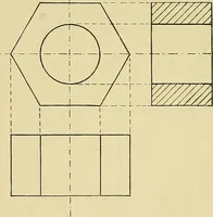 An illustration from Rogers' drawing and design; an educational treatise relating to linear drawing; machine design; working drawings; transmission methods; steam, electrical and metal working machines and parts; lathes; boiler and parts; instruments and their use; tables, etc (1913)
