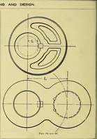 An illustration from Rogers' drawing and design; an educational treatise relating to linear drawing; machine design; working drawings; transmission methods; steam, electrical and metal working machines and parts; lathes; boiler and parts; instruments and their use; tables, etc (1913)