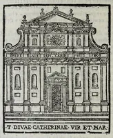 An illustration from Roma antica e moderna : nella quale si contengono chiese, monasterij, hospedali, compagnie, collegij, e seminarij, tempij, teatri, anfiteatri, naumachie, cerchi, fori, curie, palazzi, e statue, librerie, musei, pitture, scolture, & i nomi de gli artefici : indice de' sommi pontefici, imperatori, e duchi : con vna copiosissima tauola, & altre nuoue aggiunte (1653)