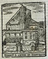 An illustration from Roma antica e moderna : nella quale si contengono chiese, monasterij, hospedali, compagnie, collegij, e seminarij, tempij, teatri, anfiteatri, naumachie, cerchi, fori, curie, palazzi, e statue, librerie, musei, pitture, scolture, & i nomi de gli artefici : indice de' sommi pontefici, imperatori, e duchi : con vna copiosissima tauola, & altre nuoue aggiunte (1653)