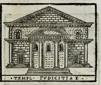 An illustration from Roma antica e moderna : nella quale si contengono chiese, monasterij, hospedali, compagnie, collegij, e seminarij, tempij, teatri, anfiteatri, naumachie, cerchi, fori, curie, palazzi, e statue, librerie, musei, pitture, scolture, & i nomi de gli artefici : indice de' sommi pontefici, imperatori, e duchi : con vna copiosissima tauola, & altre nuoue aggiunte (1653)