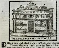 Picture 6 of 53 from Roma antica e moderna : nella quale si contengono chiese, monasterij, hospedali, compagnie, collegij, e seminarij, tempij, teatri, anfiteatri, naumachie, cerchi, fori, curie, palazzi, e statue, librerie, musei, pitture, scolture, & i nomi de gli artefici : indice de' sommi pontefici, imperatori, e duchi : con vna copiosissima tauola, & altre nuoue aggiunte (1653), leaf 88