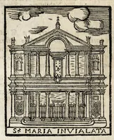 Picture 7 of 31 from Roma antica e moderna : nella quale si contengono chiese, monasterij, hospedali, compagnie, collegij e seminarij : tempij, teatri, anfiteatri, naumachie, cerchi, fori, curie, palazzi e statue : librarie, musei, pitture, scolture, & i nomi de gli artifici : indice de' sommi pontefici, imperatori, rè, e duchi : con vna copiosissima tauola, e aggiunta di tutte le cose notabili fatte sino al presente (1677), leaf 174
