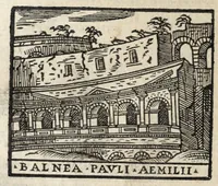 Picture 21 of 31 from Roma antica e moderna : nella quale si contengono chiese, monasterij, hospedali, compagnie, collegij e seminarij : tempij, teatri, anfiteatri, naumachie, cerchi, fori, curie, palazzi e statue : librarie, musei, pitture, scolture, & i nomi de gli artifici : indice de' sommi pontefici, imperatori, rè, e duchi : con vna copiosissima tauola, e aggiunta di tutte le cose notabili fatte sino al presente (1677), leaf 592