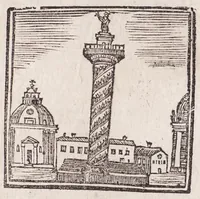 An illustration from Roma antica e moderna : nella quale si contengono chiese, monasterij, hospedali, compagnie, collegij e seminarij : tempij, teatri, anfiteatri, naumachie, cerchi, fori, curie, palazzi e statue : librarie, musei, pitture, scolture, & i nomi de gli artifici : indice de' sommi pontefici, imperatori, rè, e duchi : con vna copiosissima tauola, e aggiunta di tutte le cose notabili fatte sino al presente (1677)