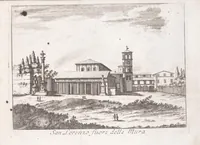 Picture 23 of 27 from Roma antica e moderna : nella quale si contengono chiese, monasterij, hospedali, compagnie, collegij e seminarij : tempij, teatri, anfiteatri, naumachie, cerchi, fori, curie, palazzi e statue : librarie, musei, pitture, scolture, & i nomi de gli artifici : indice de' sommi pontefici, imperatori, rè, e duchi : con vna copiosissima tauola, e aggiunta di tutte le cose notabili fatte sino al presente (1677), leaf 151