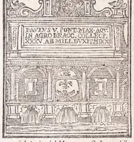 Picture 5 of 27 from Roma antica e moderna : nella quale si contengono chiese, monasterij, hospedali, compagnie, collegij e seminarij : tempij, teatri, anfiteatri, naumachie, cerchi, fori, curie, palazzi e statue : librarie, musei, pitture, scolture, & i nomi de gli artifici : indice de' sommi pontefici, imperatori, rè, e duchi : con vna copiosissima tauola, e aggiunta di tutte le cose notabili fatte sino al presente (1677), leaf 42
