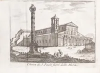 Picture 6 of 27 from Roma antica e moderna : nella quale si contengono chiese, monasterij, hospedali, compagnie, collegij e seminarij : tempij, teatri, anfiteatri, naumachie, cerchi, fori, curie, palazzi e statue : librarie, musei, pitture, scolture, & i nomi de gli artifici : indice de' sommi pontefici, imperatori, rè, e duchi : con vna copiosissima tauola, e aggiunta di tutte le cose notabili fatte sino al presente (1677), leaf 76