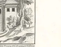 An illustration from Romanae magnitvdinis monvmenta, qvæ vrbem illam orbis dominam velvt redivivam exhibent posteritati, vetervm recentiorvmqve qvotqvot hac de re scripservnt avthoritate probata, qvibvs svffragantvr nvmismata, et mvsea principvm praesertim fragmenta marmorea Farnesiana, qvae vrbis antiqvae ichnographiam continent, restitvta et avcta cura, sumptibus ac typis Dominici de Rubeis .. (1699)