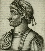 An illustration from Romanorvm imperatorvm effigies : elogijs ex diuersis scriptoribus per Thomam Treteru S. Mariae Transtyberim canonicum collectis (1583)