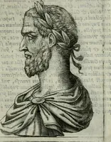 An illustration from Romanorvm imperatorvm effigies : elogijs ex diuersis scriptoribus per Thomam Treteru S. Mariae Transtyberim canonicum collectis (1583)
