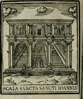 An illustration from Roma ricercata nel suo sito : con tutte le curiosità, che in essa si ritrouano, tanto antiche, come moderne, cioè chiese, monasterij, hospidali, collegij, seminarij, tempij, teatri, anfiteatri, naumachie, cerchi, fori, curie, palazzi, e statue, librarie, musei, pitture, sculture, & i nomi degli artefici (1687)