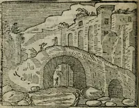 An illustration from Roma ricercata nel suo sito : con tutte le curiosità, che in essa si ritrouano, tanto antiche, come moderne, cioè chiese, monasterij, hospidali, collegij, seminarij, tempij, teatri, anfiteatri, naumachie, cerchi, fori, curie, palazzi, e statue, librarie, musei, pitture, sculture, & i nomi degli artefici (1687)