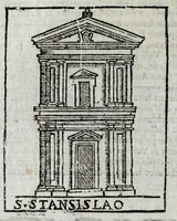 Picture 7 of 34 from Roma sacra, antica, e moderna : figurata e diuisa in tre parti, nella prima delle quali si contengono tutte le chiese, reliquie, stationi, indulgenze, ospedali, monasteri, compagnie, collegij seminari, pitture, e scolture, con la vita de' fondatori, e nomi degl' artefici : nella seconda si contiene la genealogia di Romolo, la serie de i rè, consoli e imperatori, teatri, anfiteatri, naumachie, cerchij, fori, curie, palazzi, & altre antichità : nella terza si contiene la descrittione dello stato presente secondo l'ordine di quattordici rioni, con le loro strade, piazze, fontane ... medaglie di tutti i pontefici delineate dal famoso Tempesta, e nomi dell' imperatori, rè, e duchi : cauate da Tito Liuio ... & altri graui autori : con tauola copiosa, & aggionta di tutte le cose notabili (1687), leaf 344