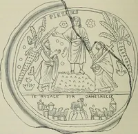 An illustration from Roma Sotterranea; or, Some account of the Roman catacombs especially of the cemetery of San Callisto, compiled from the works of Commendatore de Rossi with the consent of the author (1869)