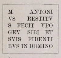 An illustration from Roma sotterranea : die römischen Katakomben. Eine Darstellung der neuesten Forschungen mit Zugrundelegung des Werkes (1873)