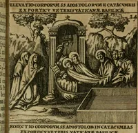 Picture 32 of 94 from Roma subterranea novissima : in qua antiqua christianorum et praecipue martyrum, coemeteria, tituli, monimenta, epitaphia, inscriptiones, ac nobiliora sanctorum sepulchra, tribus libris distincta, fideli enarratione pariter ac graphicis iconibus, ceu gemina face illustrantur : plurimaeque inde res ecclesiasticae declarantur (1671), leaf 316