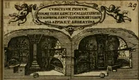 Picture 41 of 94 from Roma subterranea novissima : in qua antiqua christianorum et praecipue martyrum, coemeteria, tituli, monimenta, epitaphia, inscriptiones, ac nobiliora sanctorum sepulchra, tribus libris distincta, fideli enarratione pariter ac graphicis iconibus, ceu gemina face illustrantur : plurimaeque inde res ecclesiasticae declarantur (1671), leaf 382