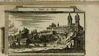 An illustration from Rome moderne : premiére ville de l'Europe : avec toutes ses magnificences et ses delices : nouvellement & très-exactement décrite ... : ce qui est suivi d'une description très-exacte du gouvernement & de l'Etat de Rome, aussi bien que des fonctions publiques du Pape & de tous ceux qui ont des emplois auprès de lui ... : le tout divisé en six tomes (1713)