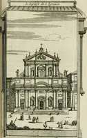 An illustration from Rome moderne : premiére ville de l'Europe : avec toutes ses magnificences et ses delices : nouvellement & très-exactement décrite ... : ce qui est suivi d'une description très-exacte du gouvernement & de l'Etat de Rome, aussi bien que des fonctions publiques du Pape & de tous ceux qui ont des emplois auprès de lui ... : le tout divisé en six tomes (1713)