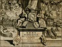An illustration from Rome moderne : premiére ville de l'Europe : avec toutes ses magnificences et ses delices : nouvellement & très-exactement décrite ... : ce qui est suivi d'une description très-exacte du gouvernement & de l'Etat de Rome, aussi bien que des fonctions publiques du Pape & de tous ceux qui ont des emplois auprès de lui ... : le tout divisé en six tomes (1713)