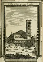 An illustration from Rome moderne : premiére ville de l'Europe : avec toutes ses magnificences et ses delices : nouvellement & très-exactement décrite ... : ce qui est suivi d'une description très-exacte du gouvernement & de l'Etat de Rome, aussi bien que des fonctions publiques du Pape & de tous ceux qui ont des emplois auprès de lui ... : le tout divisé en six tomes (1713)