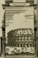 An illustration from Rome moderne : premiére ville de l'Europe : avec toutes ses magnificences et ses delices : nouvellement & très-exactement décrite ... : ce qui est suivi d'une description très-exacte du gouvernement & de l'Etat de Rome, aussi bien que des fonctions publiques du Pape & de tous ceux qui ont des emplois auprès de lui ... : le tout divisé en six tomes (1713)