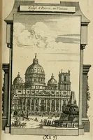 An illustration from Rome moderne : premiére ville de l'Europe : avec toutes ses magnificences et ses delices : nouvellement & très-exactement décrite ... : ce qui est suivi d'une description très-exacte du gouvernement & de l'Etat de Rome, aussi bien que des fonctions publiques du Pape & de tous ceux qui ont des emplois auprès de lui ... : le tout divisé en six tomes (1713)
