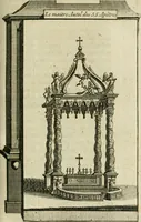 An illustration from Rome moderne : premiére ville de l'Europe : avec toutes ses magnificences et ses delices : nouvellement & très-exactement décrite ... : ce qui est suivi d'une description très-exacte du gouvernement & de l'Etat de Rome, aussi bien que des fonctions publiques du Pape & de tous ceux qui ont des emplois auprès de lui ... : le tout divisé en six tomes (1713)