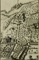 An illustration from Rome moderne : premiére ville de l'Europe : avec toutes ses magnificences et ses delices : nouvellement & très-exactement décrite ... : ce qui est suivi d'une description très-exacte du gouvernement & de l'Etat de Rome, aussi bien que des fonctions publiques du Pape & de tous ceux qui ont des emplois auprès de lui ... : le tout divisé en six tomes (1713)