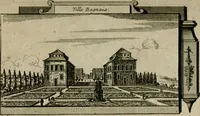 An illustration from Rome moderne : premiére ville de l'Europe : avec toutes ses magnificences et ses delices : nouvellement & très-exactement décrite ... : ce qui est suivi d'une description très-exacte du gouvernement & de l'Etat de Rome, aussi bien que des fonctions publiques du Pape & de tous ceux qui ont des emplois auprès de lui ... : le tout divisé en six tomes (1713)