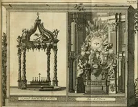 An illustration from Rome moderne : premiére ville de l'Europe : avec toutes ses magnificences et ses delices : nouvellement & très-exactement décrite ... : ce qui est suivi d'une description très-exacte du gouvernement & de l'Etat de Rome, aussi bien que des fonctions publiques du Pape & de tous ceux qui ont des emplois auprès de lui ... : le tout divisé en six tomes (1713)
