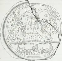An illustration from Rome souterraine : resume des decouvertes de M. de Rossi dans les catacombes romaines, et en particulier dans le cimetiere de Calliste (1872)