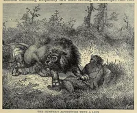 An illustration from Roosevelt's African trip : the story of his life, the voyage from New York to Mombasa, and the route through the heart of Africa : including the big game and other ferocious animals, strange peoples and countries found in the course of this travels (1909)