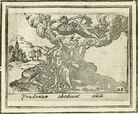 Picture 21 of 34 from Bellerophon, of, Lust tot vvysheyd : begrijpende veel zeedighe, stichtlijcke en leerlijcke sinne-beelden met haere verklaringhen (1614), leaf 45