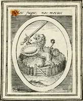 An illustration from Bellerophon, of, Lust tot vvysheyd : begrijpende veel zeedighe, stichtlijcke en leerlijcke sinne-beelden met haere verklaringhen (1614)