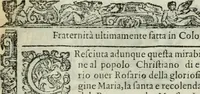 An illustration from Rosario della gloriosa Vergine Maria : con le stationi, & indulgentie delle chiese di Roma per tutto l'anno : di nuouo stampato, & ricorretto con nuoue & belle figure adornato (1591)