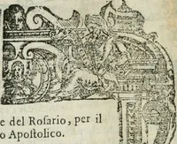 An illustration from Rosario della gloriosa Vergine Maria : con le stationi, & indulgentie delle chiese di Roma per tutto l'anno : di nuouo stampato, & ricorretto con nuoue & belle figure adornato (1591)