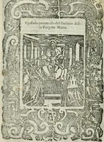 Picture 2 of 273 from Rosario della gloriosa Vergine Maria : con le stationi, & indulgentie delle chiese di Roma per tutto l'anno : di nuouo stampato, & ricorretto con nuoue & belle figure adornato (1591), leaf 7