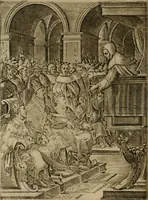 An illustration from Rosario figvrato della Sacratissima Vergine Maria, Madre di Dio, nostra avocata (1578)