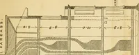 An illustration from Rudimentary treatise on the erection of dwelling-houses : illustrated by a perspective view, plans, elevations, and sections of a pair of semi-detached villas with the specification, quantities, and estimates and every requisite detail, in sequence, for their construction and finishing / by S.H. Brooks. (1874)