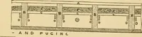 An illustration from Rudimentary treatise on the erection of dwelling-houses : illustrated by a perspective view, plans, elevations, and sections of a pair of semi-detached villas with the specification, quantities, and estimates and every requisite detail, in sequence, for their construction and finishing / by S.H. Brooks. (1874)