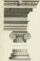 An illustration from The rudiments of ancient architecture, in two parts : containing an historical account of the five orders, with their proportions and examples of each from the antiques : also Vitruvius on the temples and intercolumniations, &c. of the ancients ... : with a dictionary of terms : illustrated with ten plates (1789)