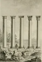 An illustration from The rudiments of ancient architecture, in two parts : containing an historical account of the five orders, with their proportions and examples of each from the antiques : also Vitruvius on the temples and intercolumniations, &c. of the ancients ... : with a dictionary of terms : illustrated with ten plates (1789)
