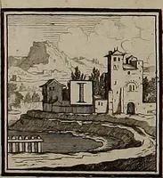 An illustration from Rules and examples of perspective, proper for painters and architects, etc. In English and Latin ... by .. (1707)