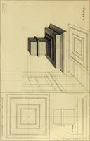 An illustration from Rules and examples of perspective proper for painters and architects, etc. in English and Latin :‡bcontaining a most easie and expeditious method to delineate in perspective all designs relating to architecture, after a new manner, wholly free from the confusion of occult lines /‡cby that great master thereof, Andrea Pozzo, Soc. Jef. engraven in 105 ample folio plates, and adorn'd with 200 initial letters to the explanatory discourses ; printed from copper-plates ony best paper by John Sturt ; done into English from the original printed at Rome 1693 in Lat. and Ital. by Mr John James of Greenwich (1693)