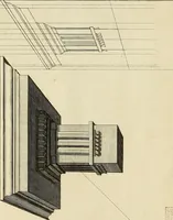 An illustration from Rules and examples of perspective proper for painters and architects, etc. in English and Latin :‡bcontaining a most easie and expeditious method to delineate in perspective all designs relating to architecture, after a new manner, wholly free from the confusion of occult lines /‡cby that great master thereof, Andrea Pozzo, Soc. Jef. engraven in 105 ample folio plates, and adorn'd with 200 initial letters to the explanatory discourses ; printed from copper-plates ony best paper by John Sturt ; done into English from the original printed at Rome 1693 in Lat. and Ital. by Mr John James of Greenwich (1693)