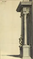 An illustration from Rules and examples of perspective proper for painters and architects, etc. in English and Latin :‡bcontaining a most easie and expeditious method to delineate in perspective all designs relating to architecture, after a new manner, wholly free from the confusion of occult lines /‡cby that great master thereof, Andrea Pozzo, Soc. Jef. engraven in 105 ample folio plates, and adorn'd with 200 initial letters to the explanatory discourses ; printed from copper-plates ony best paper by John Sturt ; done into English from the original printed at Rome 1693 in Lat. and Ital. by Mr John James of Greenwich (1693)