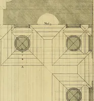 An illustration from Rules and examples of perspective proper for painters and architects, etc. in English and Latin :‡bcontaining a most easie and expeditious method to delineate in perspective all designs relating to architecture, after a new manner, wholly free from the confusion of occult lines /‡cby that great master thereof, Andrea Pozzo, Soc. Jef. engraven in 105 ample folio plates, and adorn'd with 200 initial letters to the explanatory discourses ; printed from copper-plates ony best paper by John Sturt ; done into English from the original printed at Rome 1693 in Lat. and Ital. by Mr John James of Greenwich (1693)