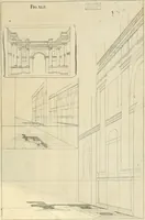 Picture 121 of 287 from Rules and examples of perspective proper for painters and architects, etc. in English and Latin :‡bcontaining a most easie and expeditious method to delineate in perspective all designs relating to architecture, after a new manner, wholly free from the confusion of occult lines /‡cby that great master thereof, Andrea Pozzo, Soc. Jef. engraven in 105 ample folio plates, and adorn'd with 200 initial letters to the explanatory discourses ; printed from copper-plates ony best paper by John Sturt ; done into English from the original printed at Rome 1693 in Lat. and Ital. by Mr John James of Greenwich (1693), leaf 152